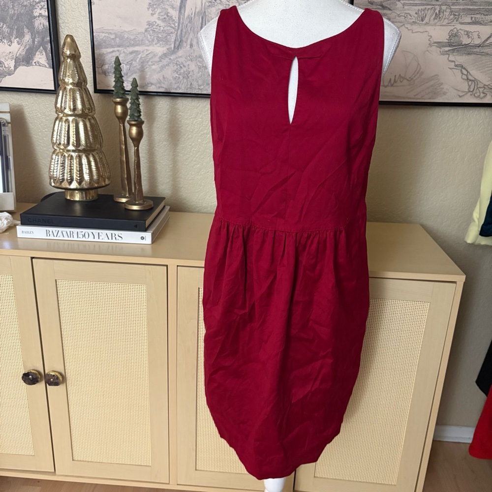 MOSCHINO Red Sleeveless Key Hole Mini‎ Dress Festive Size 12